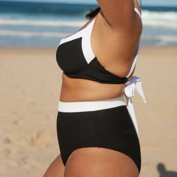 Berlook Black Contrast Trim Plus Size Bikini Set | Size 18 | 2X | NWT - Picture 5 of 6